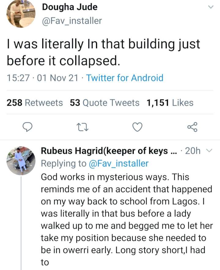 'God spared my life' Man working in collapsed Ikoyi building just before it fell narrates how he narrowly escaped being buried in the rubble