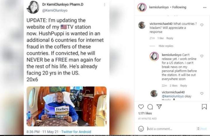 'Hushpuppi is wanted in six other countries, faced with 120 years in jail' - Kemi Olunloyo