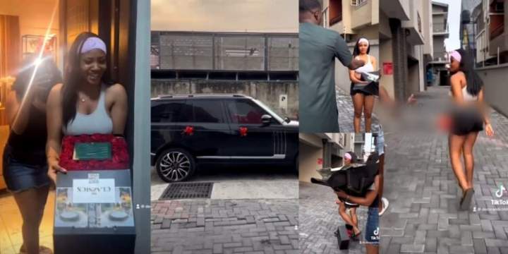 Valentine: Nigerian lady angrily turns down Range Rover, wristwatch, and cash gift after knowing the sender (video)