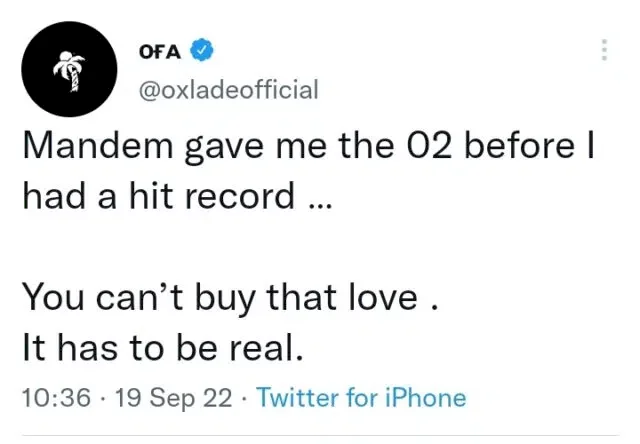Oxlade appreciates Wizkid for letting him perform at Accor Arena