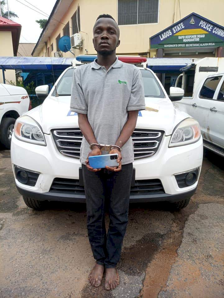 Police arrest serial phone thief two months after he was rescued from jungle justice for same crime in Lagos 