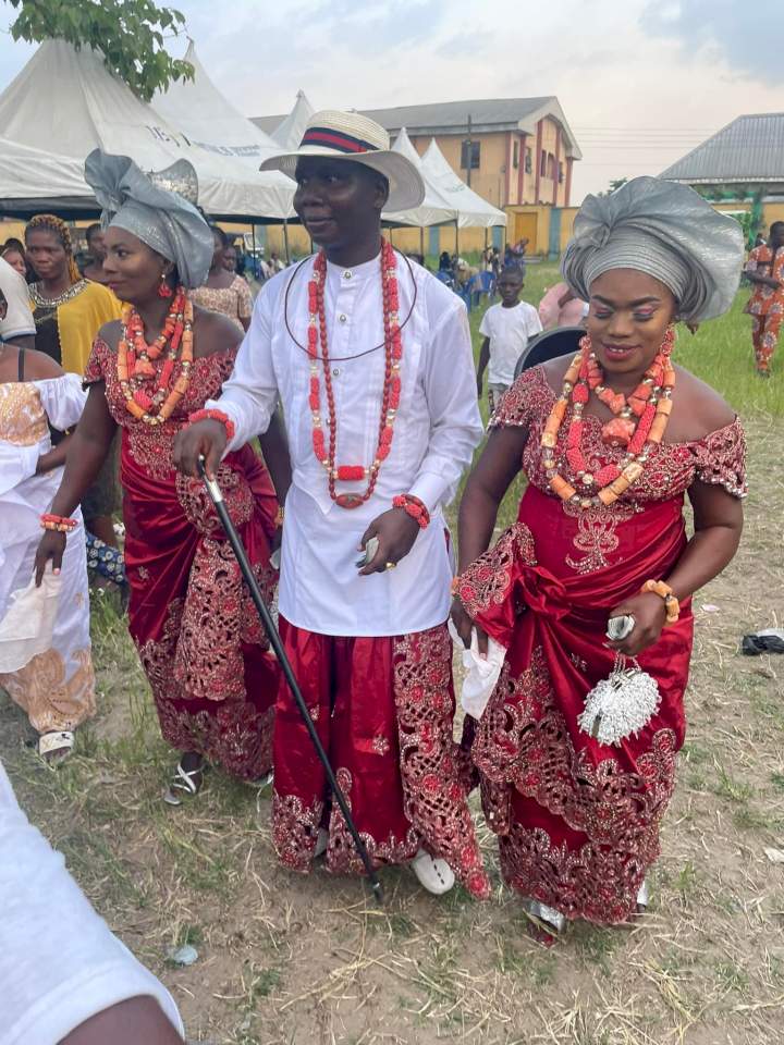 Photos/video from wedding ceremony of Delta man and his two pregnant brides 