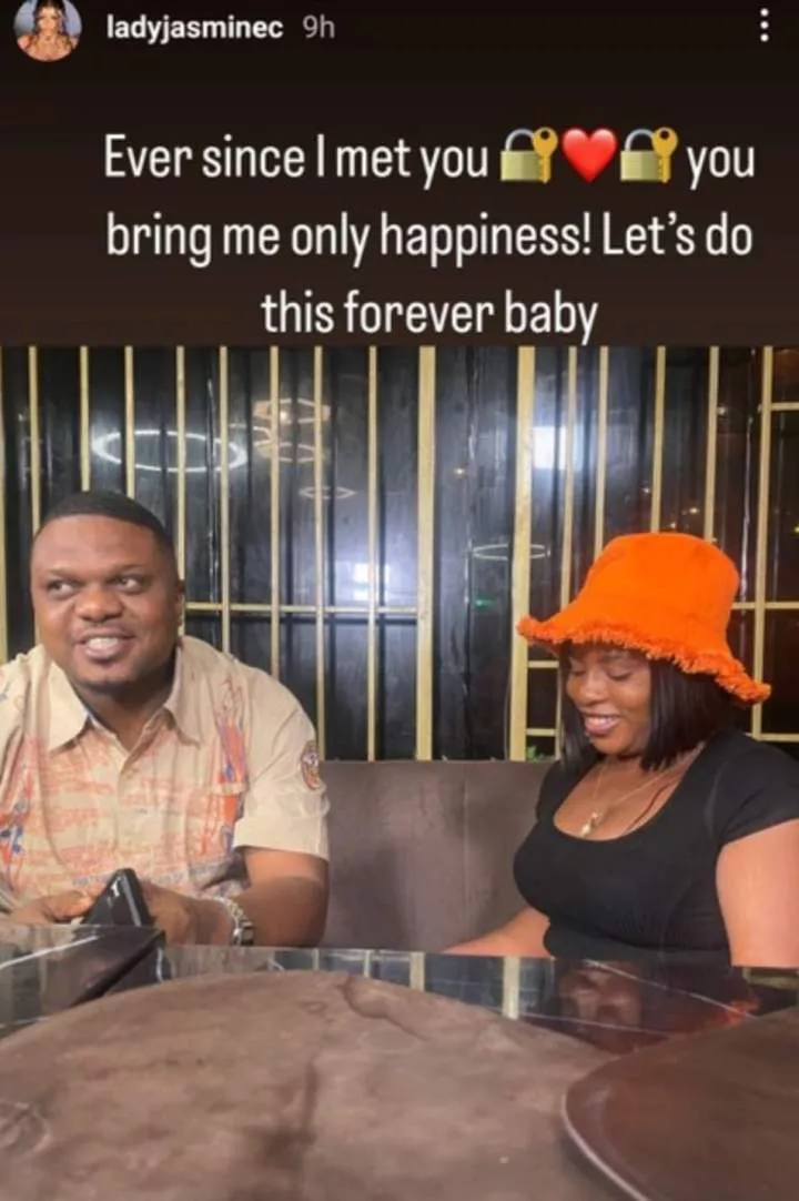 'You held it down for me' - Mr Ibu's daughter, Jasmine breaks silence on engagement to actor, Ken Erics