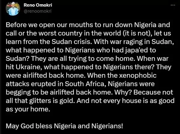 Why Nigeria is not the worst country in the world - Reno Omokri