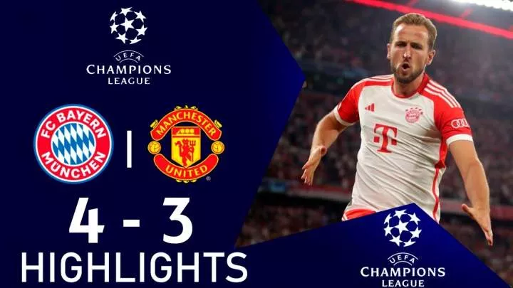 Bayern Munich 4 - 3 Manchester United (Sep-20-2023) Champions League Highlights