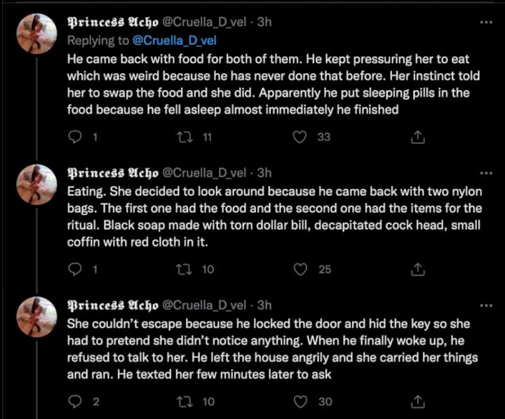 Lady narrates how her friend escaped being used by her boyfriend for rituals