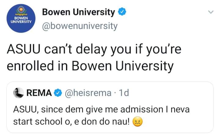 'Baby calm down' Unilag replies Rema after he complained about ASUU strike delaying him from resuming school