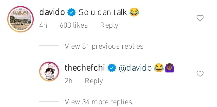 'So you can talk' - Davido asks Chioma Rowland following new video, she responds