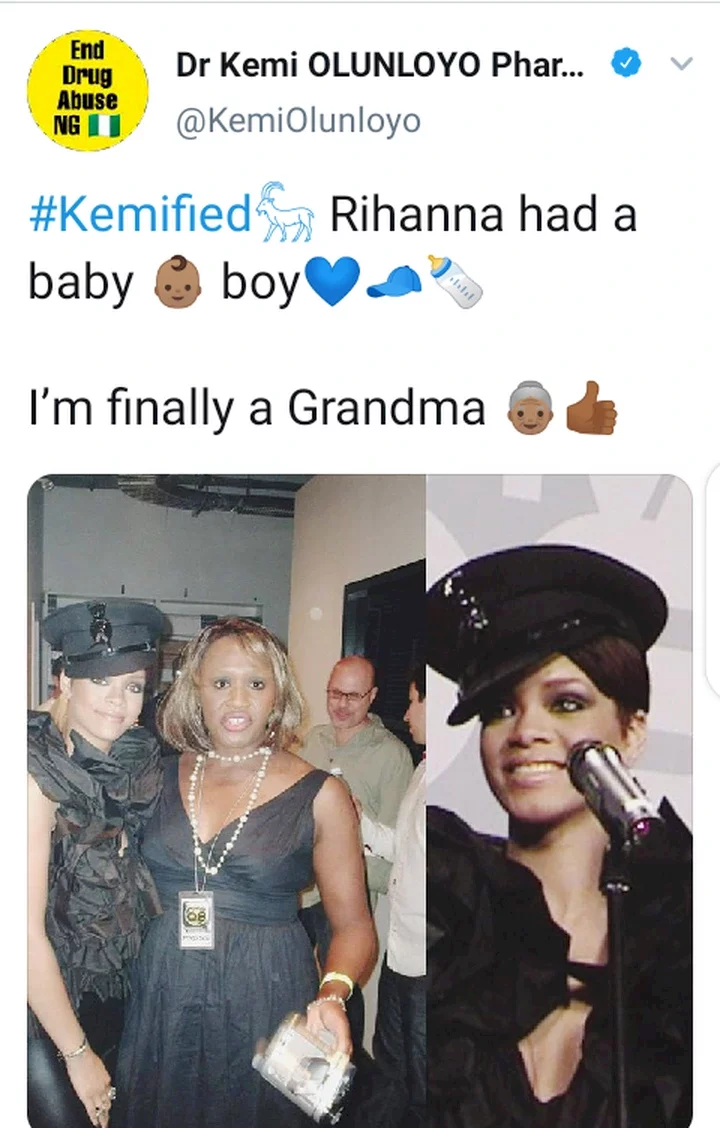 'I'm finally a grandma' - Kemi Olunloyo reacts to reports about Rihanna