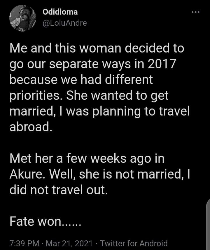 Man narrates how plans to travel abroad ended his relationship, ends up not travelling