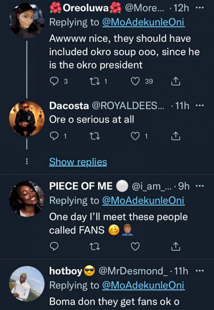 'They should've added okro soup' - BBNaija's Boma mocked after getting small chops, others from fans