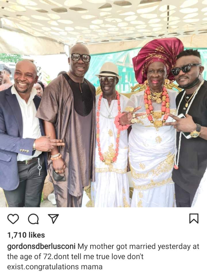 'Don't tell me true love doesn't exist' Comedian Gordons says as his mother weds at 72