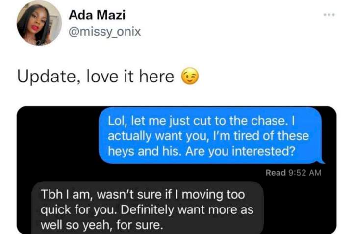 Lady in a relationship shoots her shot at another man then gives shocking reply when reminded she has a boyfriend