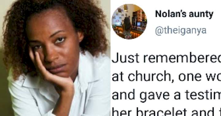 Woman embarrassed in church while testifying about stealing a bracelet