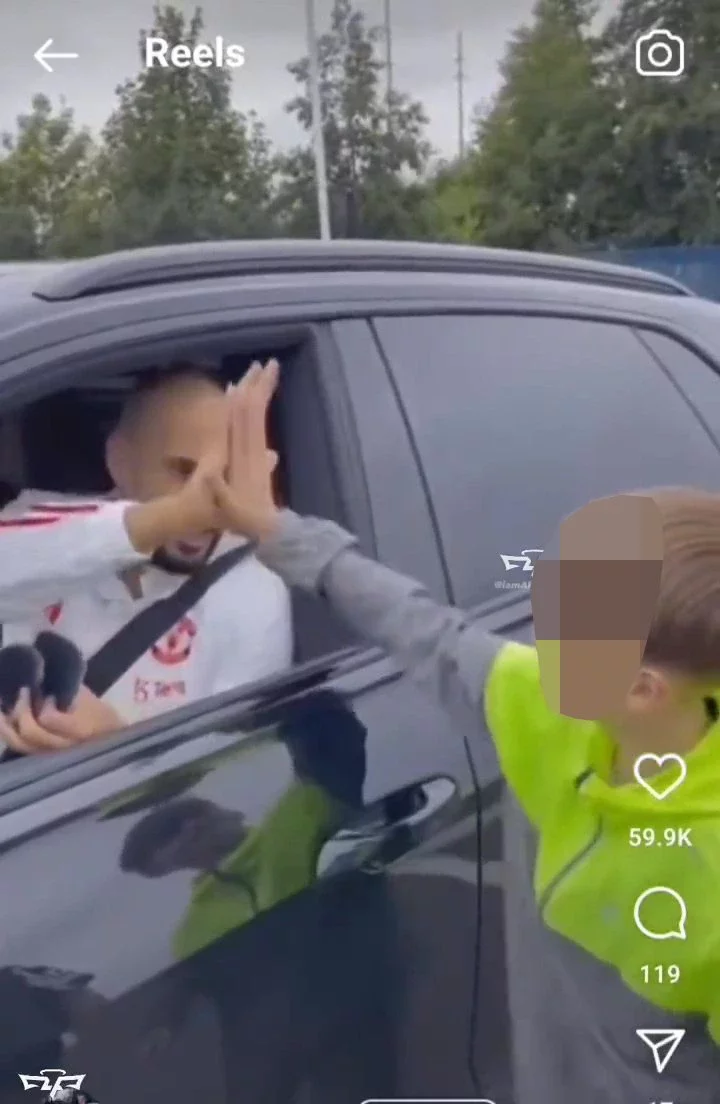 Amrabat also gave the fan a high-five