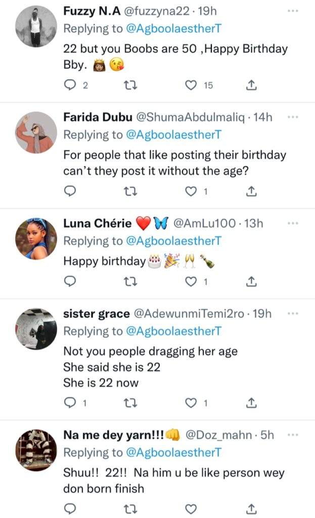 Nigerian lady causes a stir on Twitter with her 22nd birthday photos
