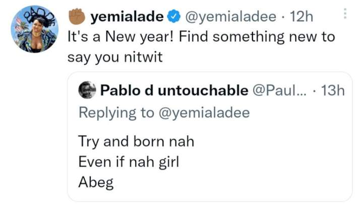 Singer, Yemi Alade slams troll who advised her to get pregnant and give birth to a child