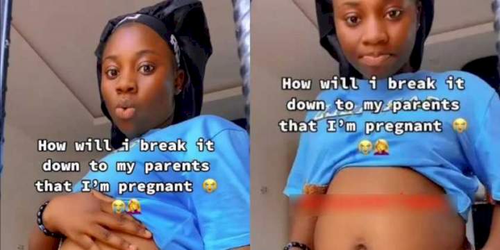 Young lady seeks advice on how to tell her parents that she's pregnant; shows off baby bump (Video)