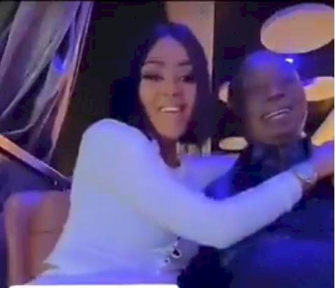 “Better divorce the old man and marry a fresh boy” – Reactions as Regina Daniels and Ned are spotted together at a club (Video)