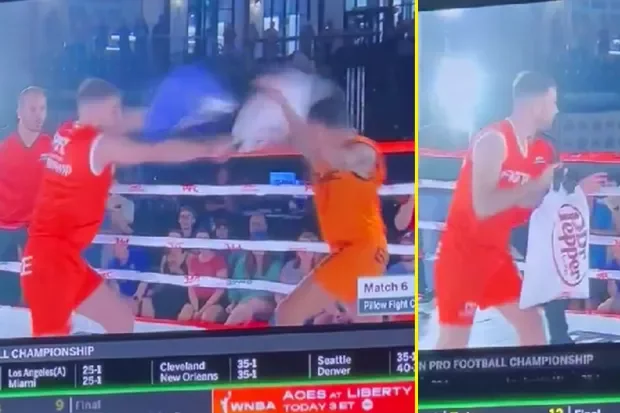 'What the f*** is this? - Boxing fans can't believe their eyes as 'Professional Pillow Fighting' airs on ESPN in USA