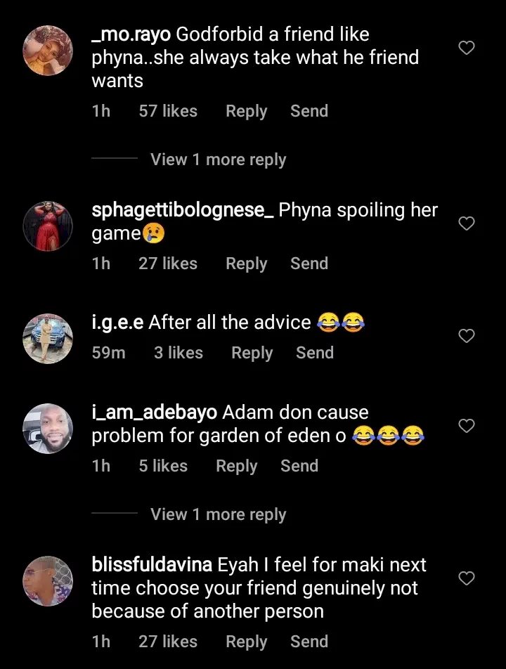 'Fight don start' - Reactions as Phyna freezes out Amaka as she returns to her bed after a long night with Groovy (Video)