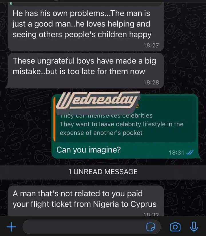 Chats leak as Nigerian man living in Cyprus exposes Happie Boys