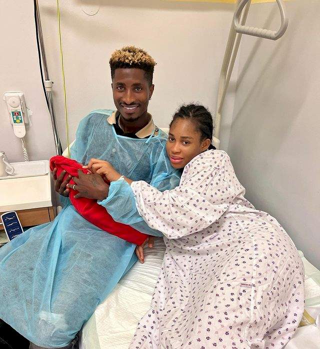 Super Eagles' striker, Peter Olayinka and actress, Yetunde Barnabas welcome first child