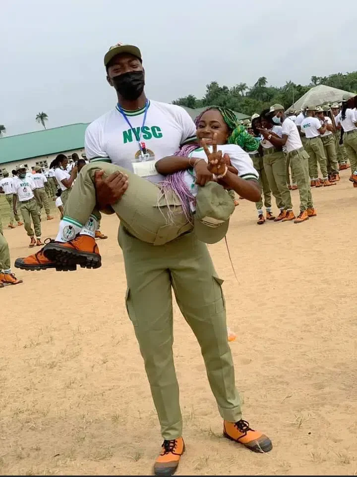 'So this camp favour me like this?' - Shortest corps member at NYSC camp gushes as she gets set to wed tallest corper (Photos)