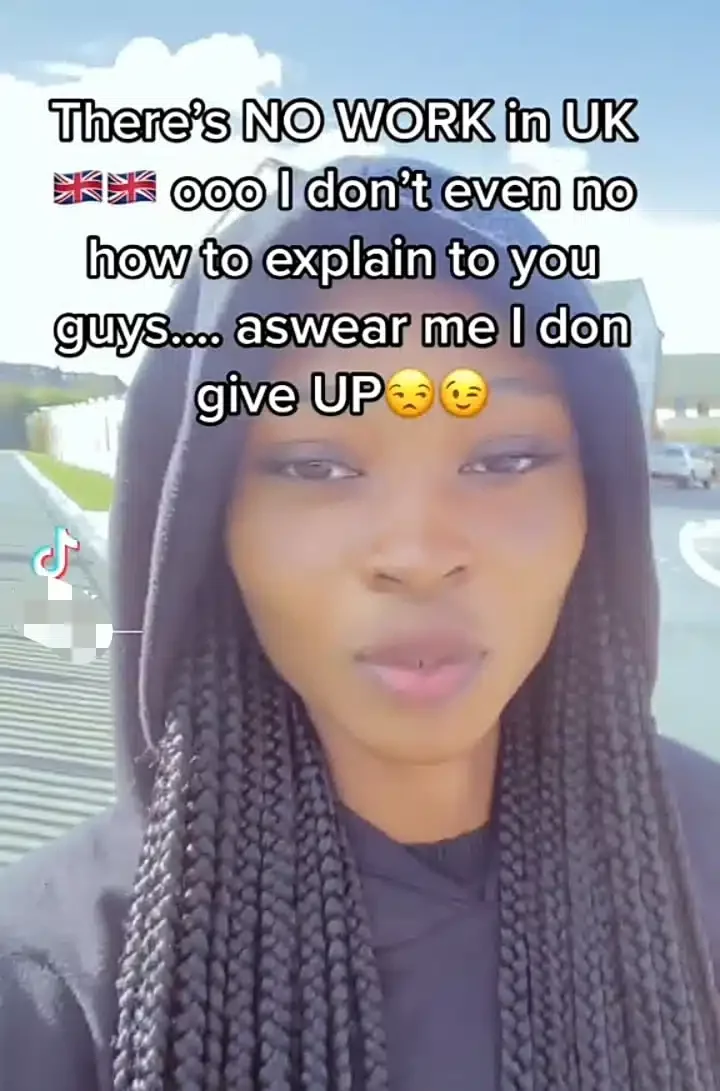 "There's no work in UK" - Lady expresses regret after relocating for greener pastures (Video)