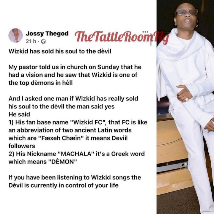 “My pastor says Wizkid is one of the demons in hell; Machala means devil” – Man claims