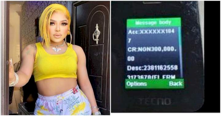 Bobrisky pays N300k for a fan's medical bills, also pledges to give one bag of rice
