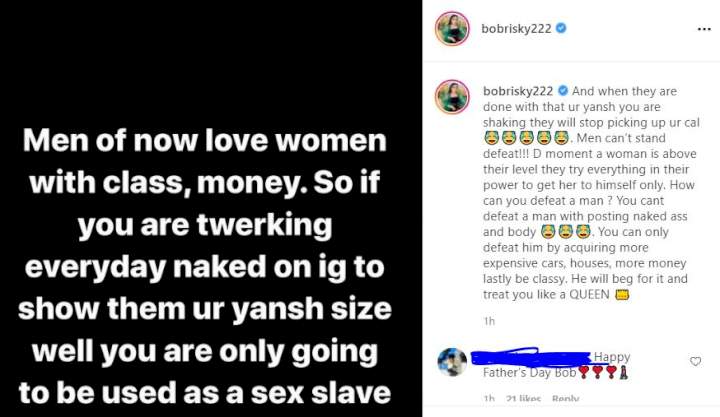 'Stop twerking online if you don't want to end up as a sex slave' - Bobrisky advises ladies