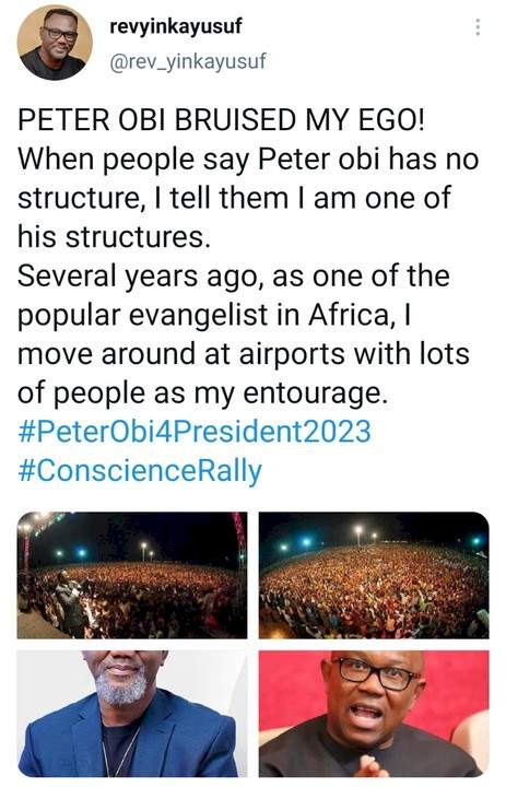 Pastor & General Overseer Narrates How Peter Obi Bruised His Ego