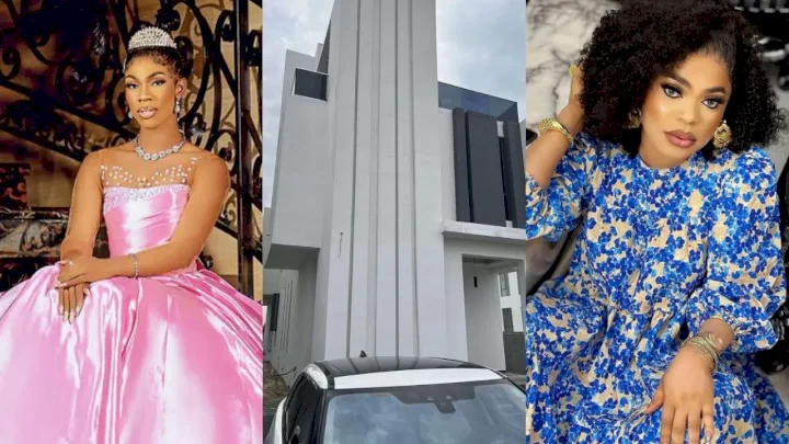"Celebrate your enemy" - James Brown says as he congratulates Bobrisky on his new house