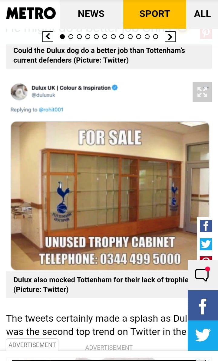EPL: Mourinho reacts after Tottenham's new sponsor mocked Spurs' empty trophy cabinet