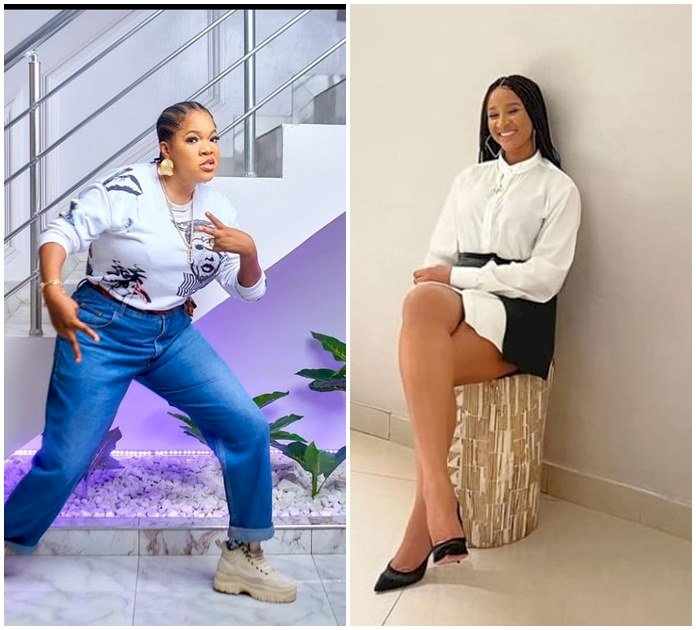 Adesua Etomi and Toyin Abraham battle for the best dressed in hubby’s outfits (photos)