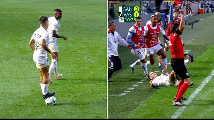 Santos' Yeferson Soteldo stood on top of the ball vs Vasco da Gama, he instantly regretted it (Video)