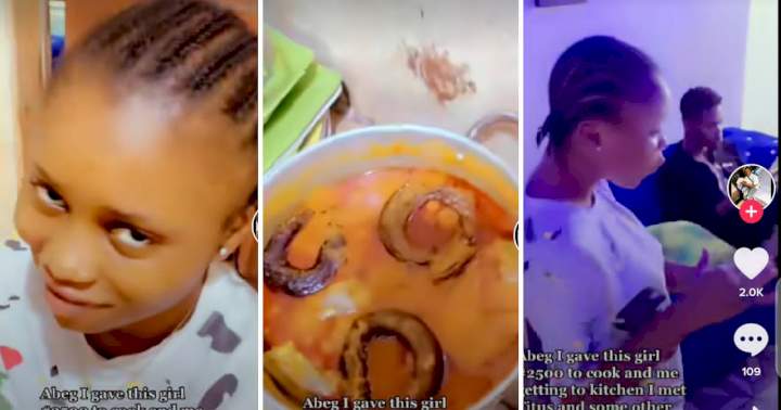 Man shows pot of soup his girlfriend made with N2.500 (video)