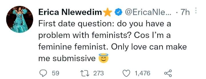 Erica Nlewedim says she