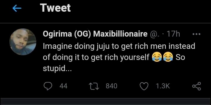 Man calls out women who use ‘juju’ to get rich men instead of using it to get themselves rich
