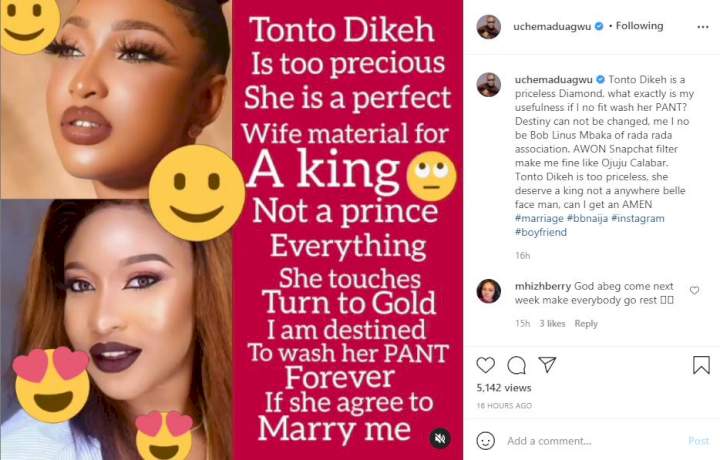 'I'm destined to wash Tonto Dikeh's pant forever' - Actor, Uche Maduagwu rants
