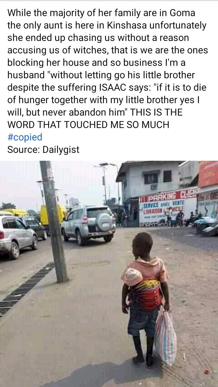 Sad story of how a 9-year-old boy and his 11-month-old sibling were expelled from home by their auntie who accused them of being witches