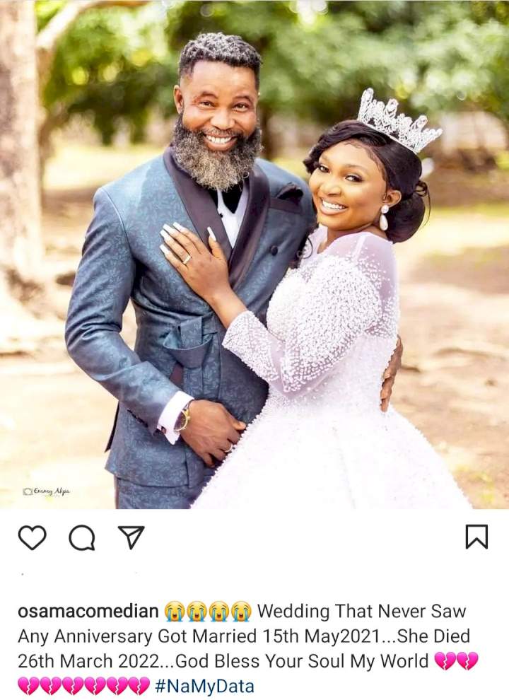 Comedian Osama loses wife less than one year after their wedding
