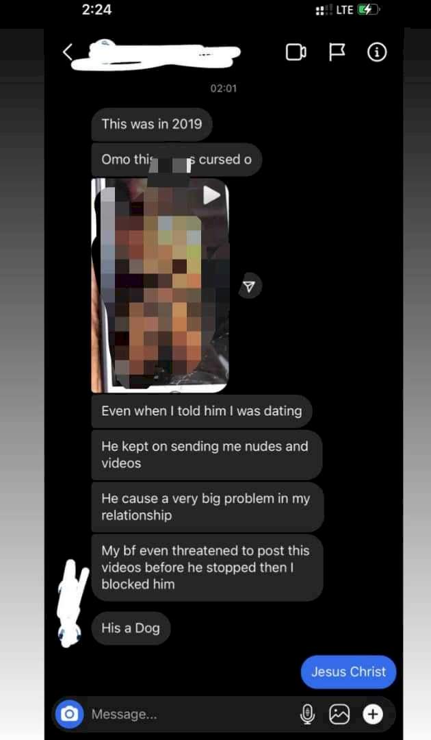 'He kept sending me explicit photos and videos even when I told him I was dating' - Lady with different version of Oxlade's tape spills (Screenshot)