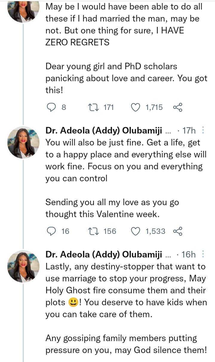 Lady reveals what she did when she had to choose between her PhD and love life