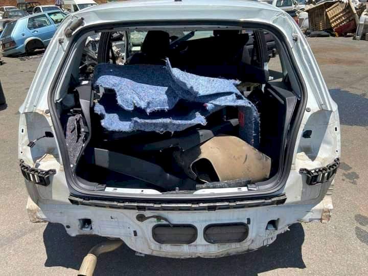 Car found completely stripped of its parts few hours after it was hijacked by criminals in South Africa 