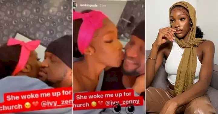 Paul Okoye shares romantic video as lover, Ifeoma, wakes him up with kisses in bed (Video)