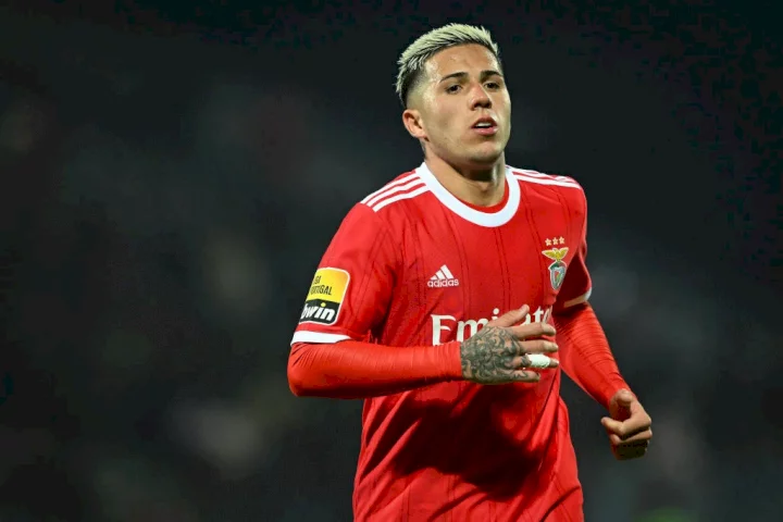 Enzo Fernandez playing for Benfica