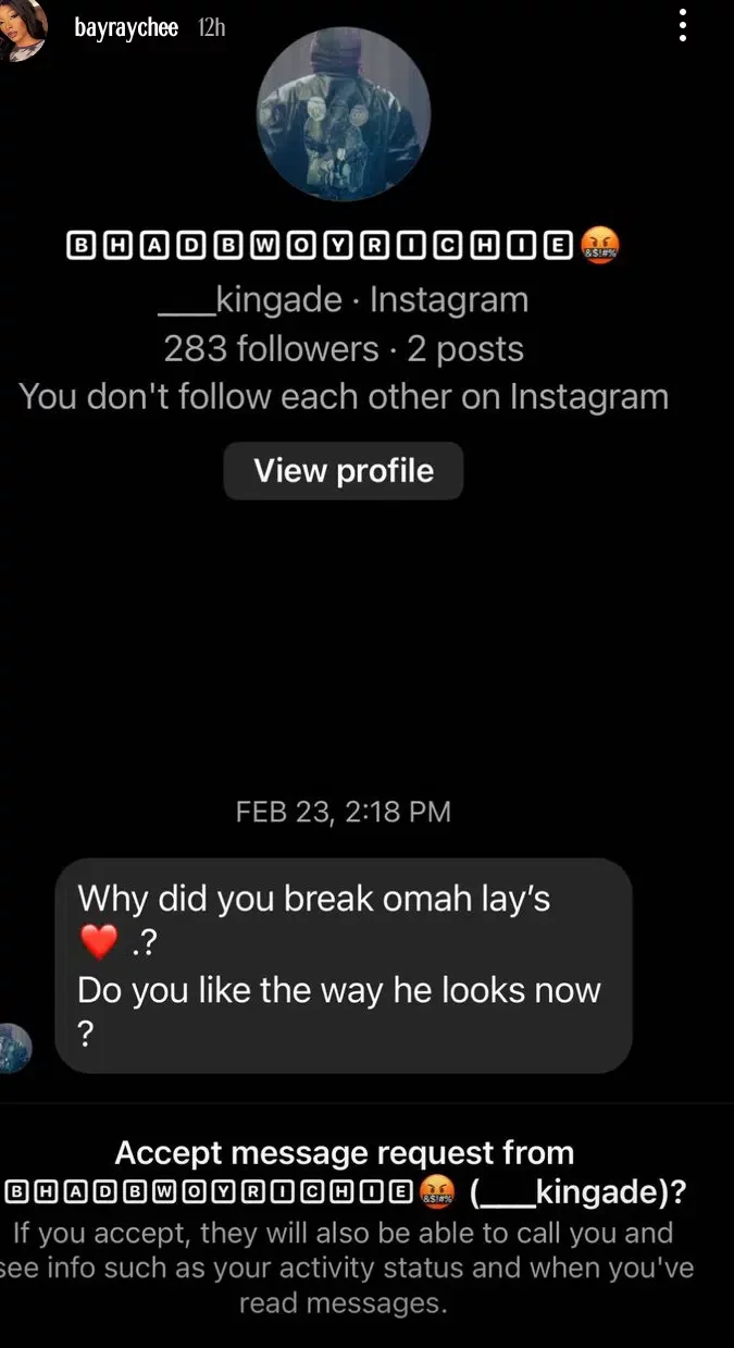 'Allow us move on please' - Omah Lay's ex slams fans in her DM