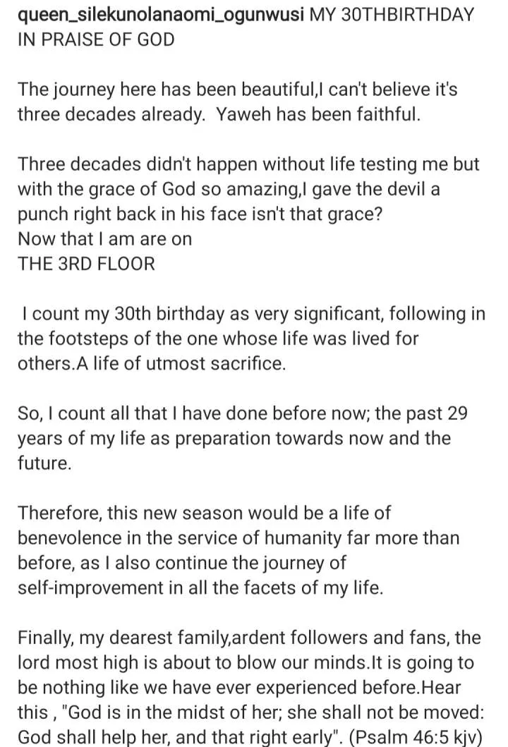 'I gave the devil a punch right back in the face' former Olori of Ife, Naomi Silekunola, says as she turns 30\